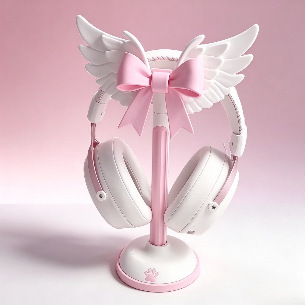 Angel Wing Bow Headset Holder  - Accessories For Your Gaming Room ulasan dan harga