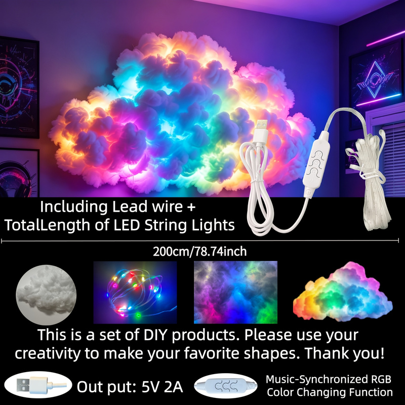 RGB Fantasy Thundercloud Light - Gaming Accessories For Room ulasan dan harga