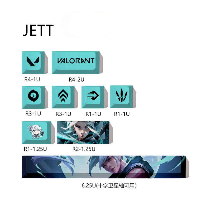 Reyna Valorant Keycaps PBT Key - Gaming Accessories Aesthetic ulasan dan harga