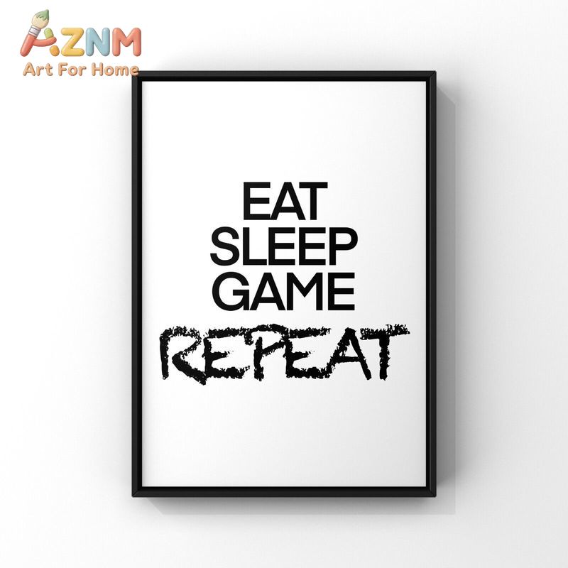 AZNM Black White Gaming Canvas - Gaming Accessories For Room ulasan dan harga