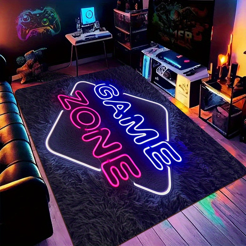 Faux Neon Game Zone Area Rug N - Gaming Accessories For Room ulasan dan harga
